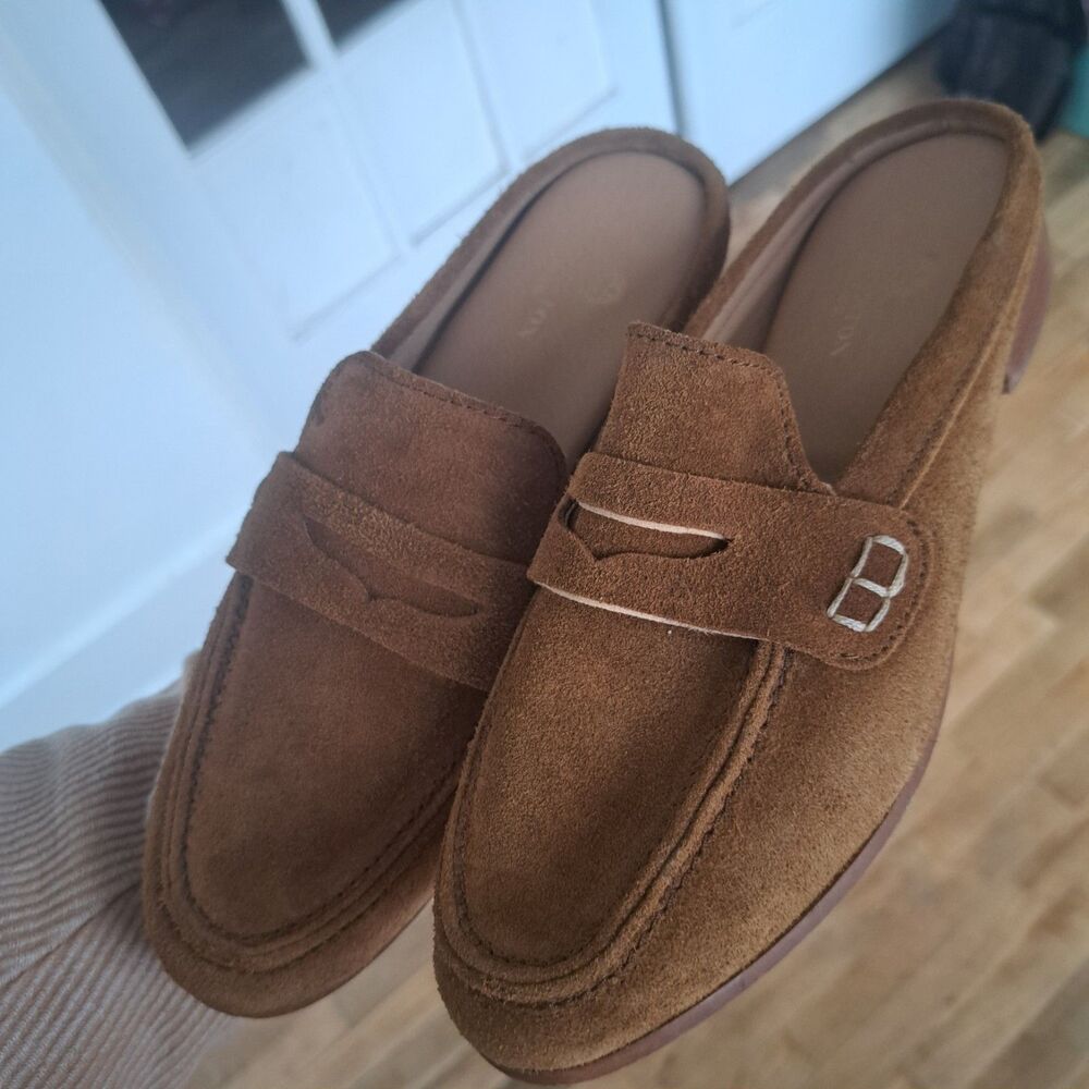 Charleston Shoe Co Size 9 Womens Brown Penny Loafers Suede Leather Casual Flats - Picture 3 of 8